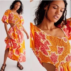 Free People Kalina Printed Midi Dress